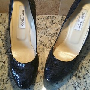 Jimmy Choo Black Sequence Shoes
